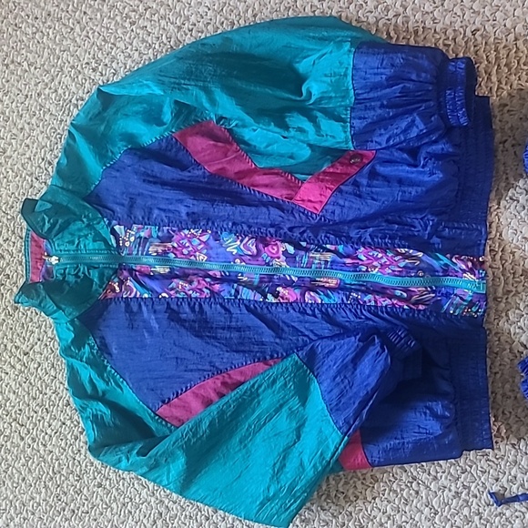 Vintage Nylon Windsuit Windbreaker sz L Track Suit Jacket Pants Sport 80s/90s - Picture 2 of 7